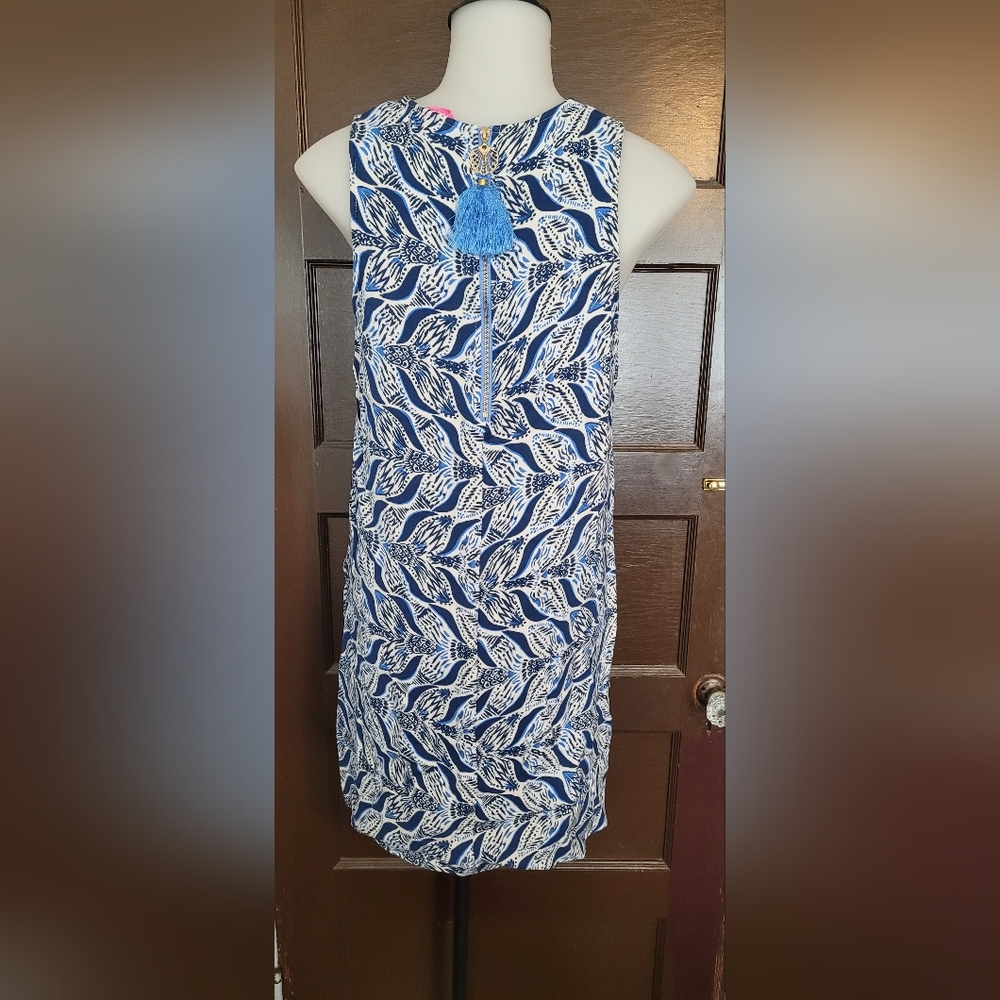 Blue and White Patterned Dress